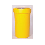 Eagle Lab Pack Open Head Poly Drum - 55 Gallon - Plastic Lever-Lock - Yellow - 1655