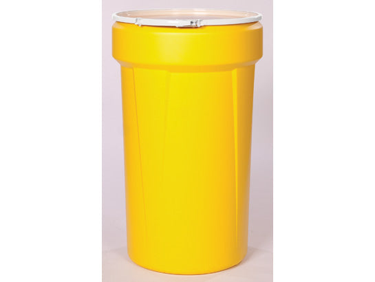 Eagle Lab Pack Open Head Poly Drum - 55 Gallon - Plastic Lever-Lock - Yellow - 1655
