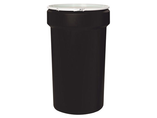 Eagle Lab Pack Open Head Poly Drum - 55 Gallon - Plastic Lever-Lock - Black - 1655BLK