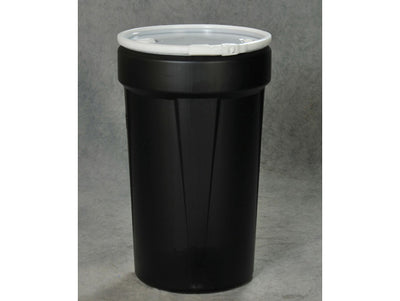 Justrite Lab Pack Open Head Poly Drum - 55 Gallon - Plastic Lever-Lock - 1x2" 1x3/4" Bung Holes - Black - 1655BLKBG