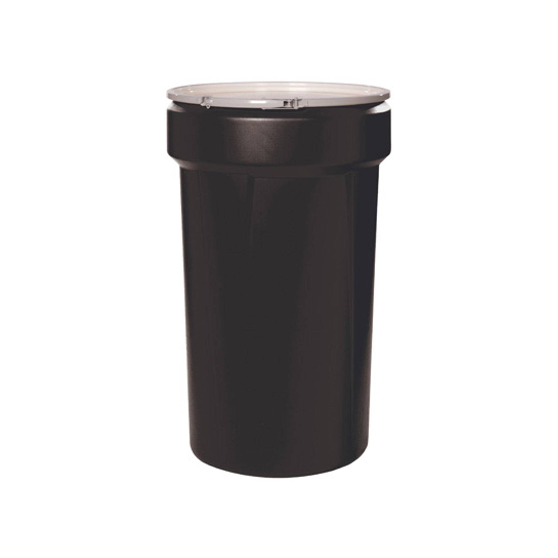 Eagle Lab Pack Open Head Poly Drum - 55 Gallon - Metal Lever-Lock - 1x2" 1x3/4" Bung Holes - Black - 1655MBLKBG