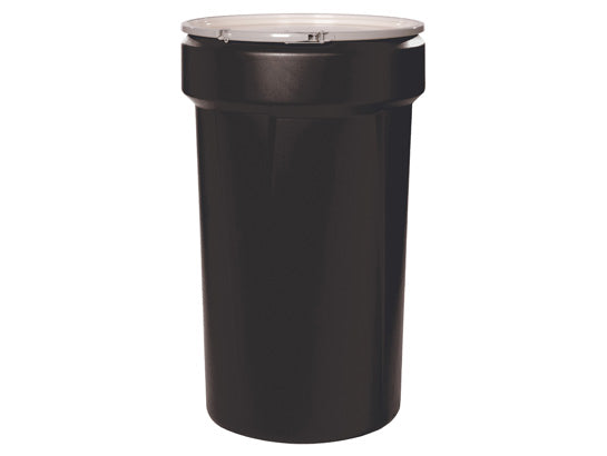 Eagle Lab Pack Open Head Poly Drum - 55 Gallon - Metal Lever-Lock - Black - 1655MBLK