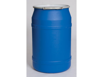 Justrite Lab Pack Open Head Poly Drum - 55 Gallon - Metal Lever-Lock - Blue - 1656MB
