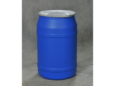Justrite Lab Pack Open Head Poly Drum - 55 Gallon - Metal Lever-Lock - 1x2" 1x3/4" Bung Holes - Blue - 1656MBBG