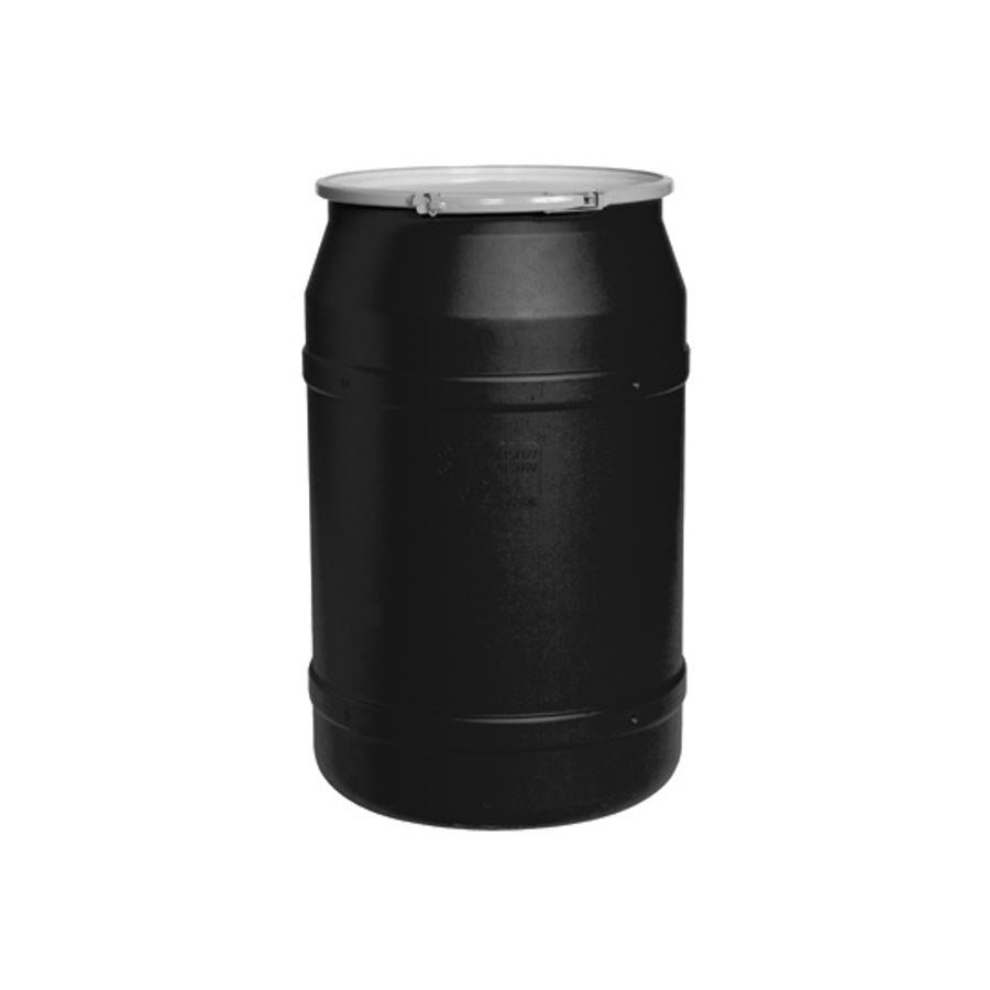 Eagle Lab Pack Open Head Poly Drum - 55 Gallon - Metal Lever-Lock - Black - 1656MBLK