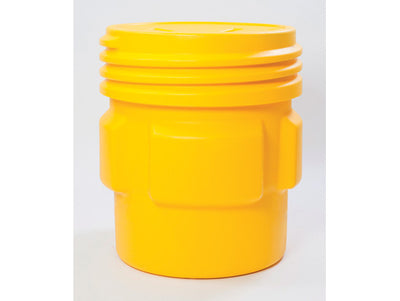 Justrite Overpack Poly Drum - 65 Gallon - Screw-on Lid - Yellow - 1661