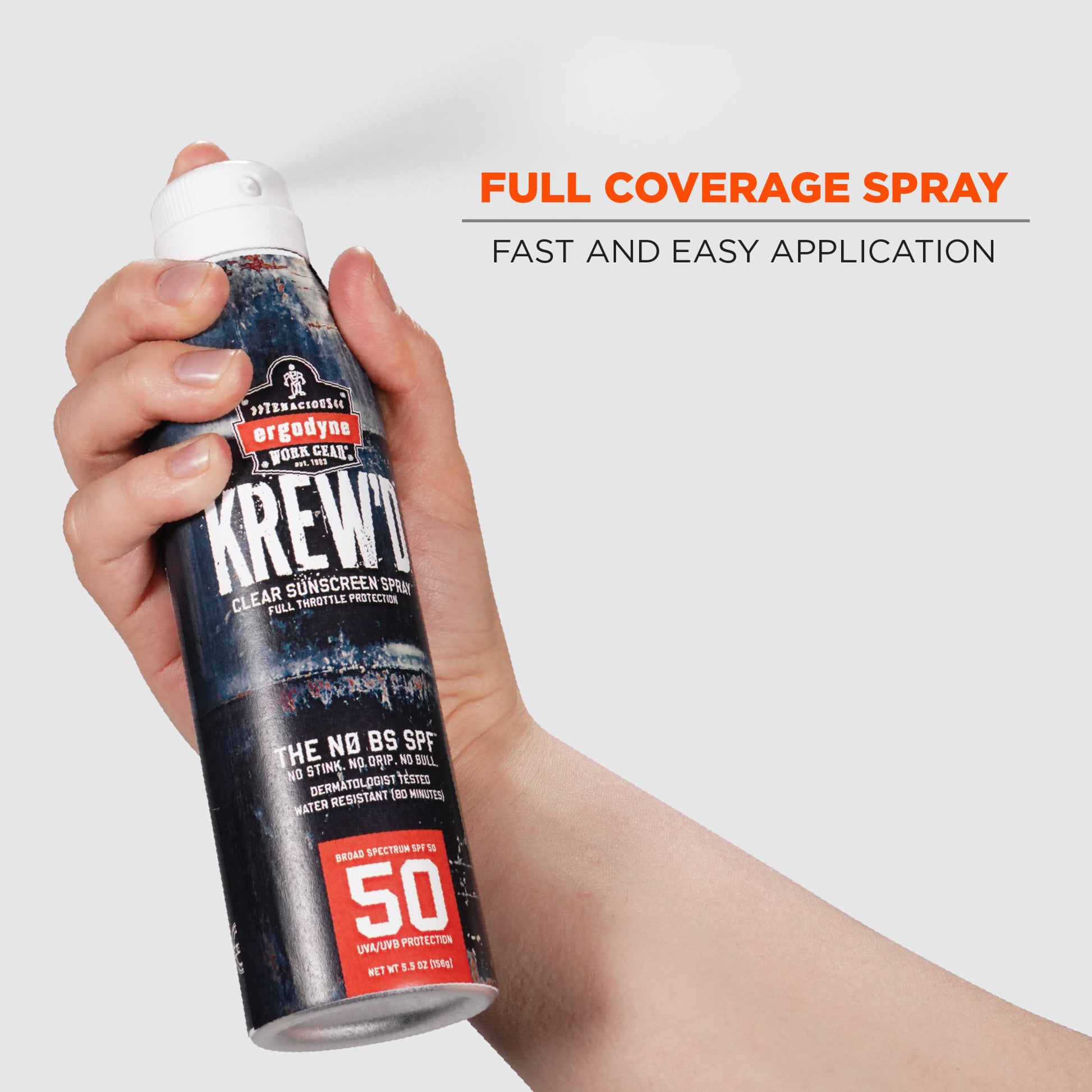 Ergodyne KREW'D 6353 SPF 50 Sunscreen Spray - 5.5oz - Single