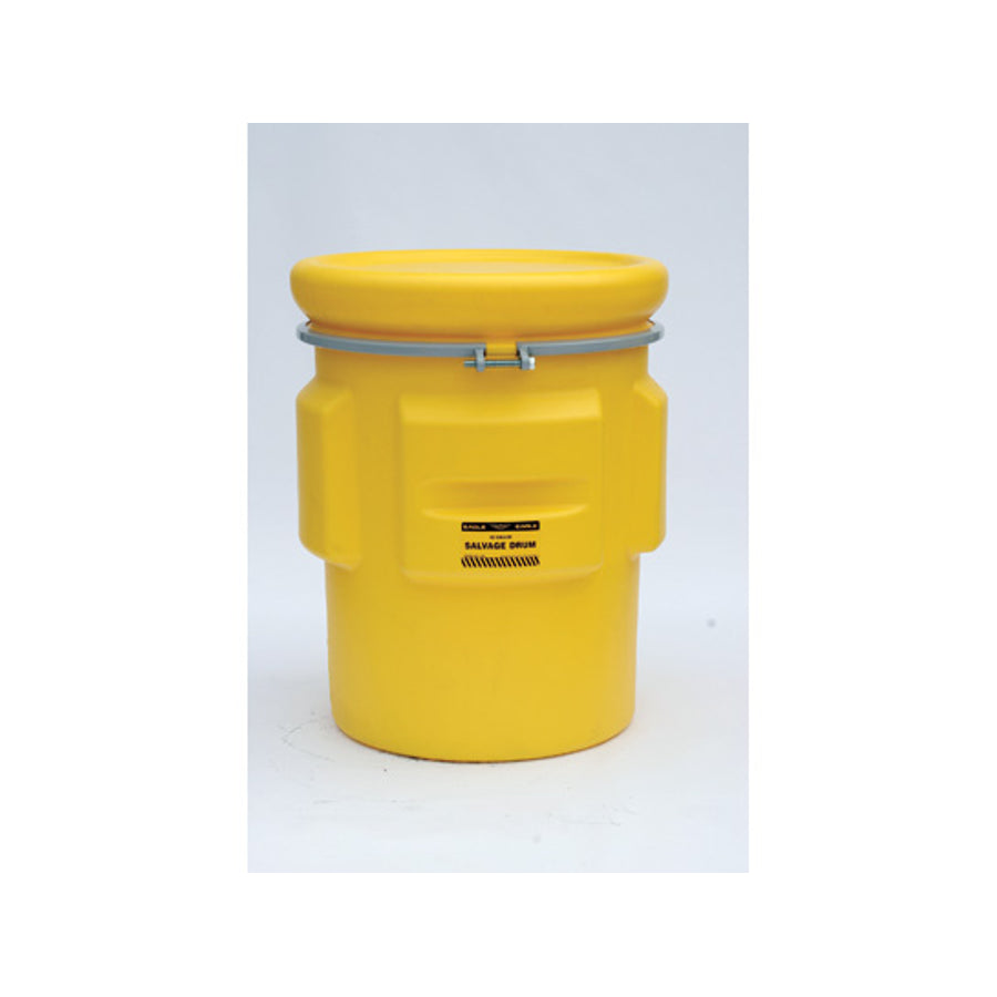 Eagle Salvage Poly Drum - 65 Gallon - Metal Bolt Ring - Yellow - 1665