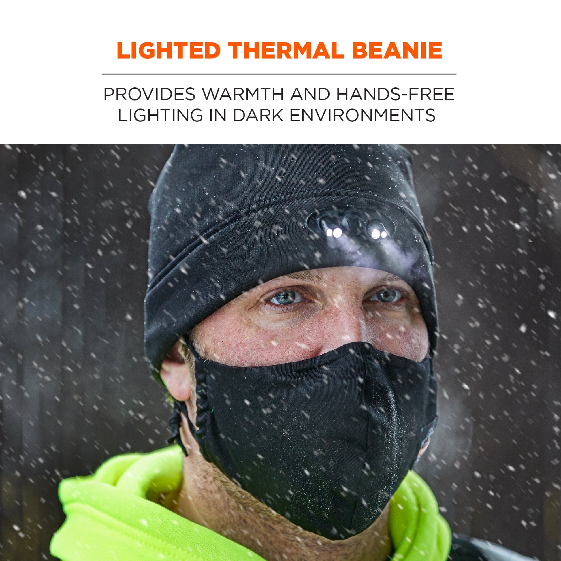 Ergodyne N-Ferno 6804 Skull Cap Winter Hat with LED Lights