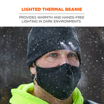 Ergodyne N-Ferno 6804 Skull Cap Winter Hat with LED Lights