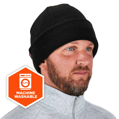 Ergodyne N-Ferno 6811ZI Zippered Rib Knit Beanie Hat (Bump Cap Included)