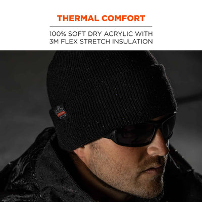 Ergodyne N-Ferno 6811ZI Zippered Rib Knit Beanie Hat (Bump Cap Included)