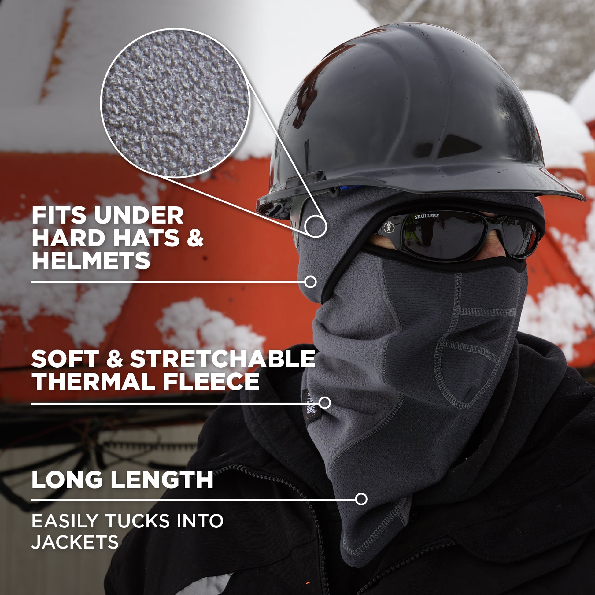 Ergodyne N-Ferno 6823 Balaclava Face Mask - Wind-Proof, Hinged Design