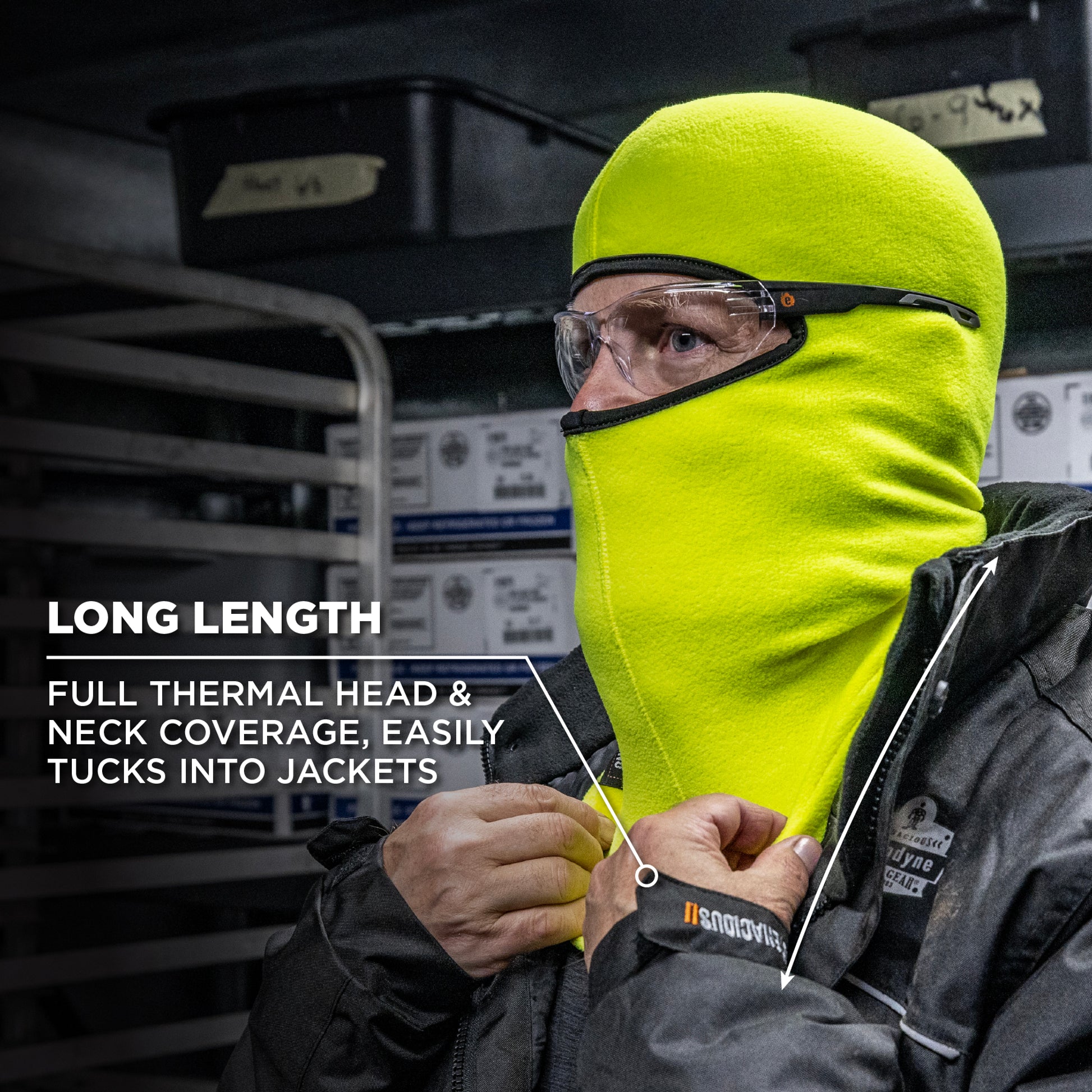 N-Ferno 6821 Balaclava Face Mask - Fleece - Lime