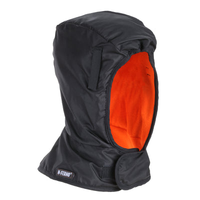 Ergodyne N-Ferno 6842 Winter Hard Hat Liner - 2-Layer, Fleece-Lined, Polyester Shell, Shoulder Length - Black