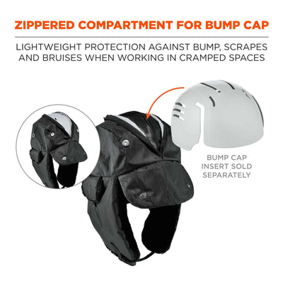 Ergodyne N-Ferno 6802Z Zippered Trapper Hat (Bump Cap Not Included)