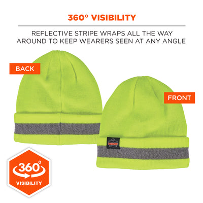 Ergodyne N-Ferno 6803 Reflective Rib Knit Winter Hat