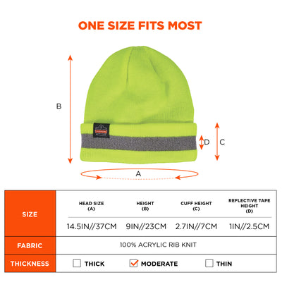 Ergodyne N-Ferno 6803 Reflective Rib Knit Winter Hat
