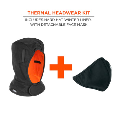 Ergodyne N-Ferno 6871 Winter Hard Hat Liner and Cotton Mouthpiece Kit - 2-Layer