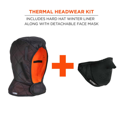 Ergodyne N-Ferno 6878 Winter Hard Hat Liner and Neoprene Mouthpiece Kit - 3-Layer