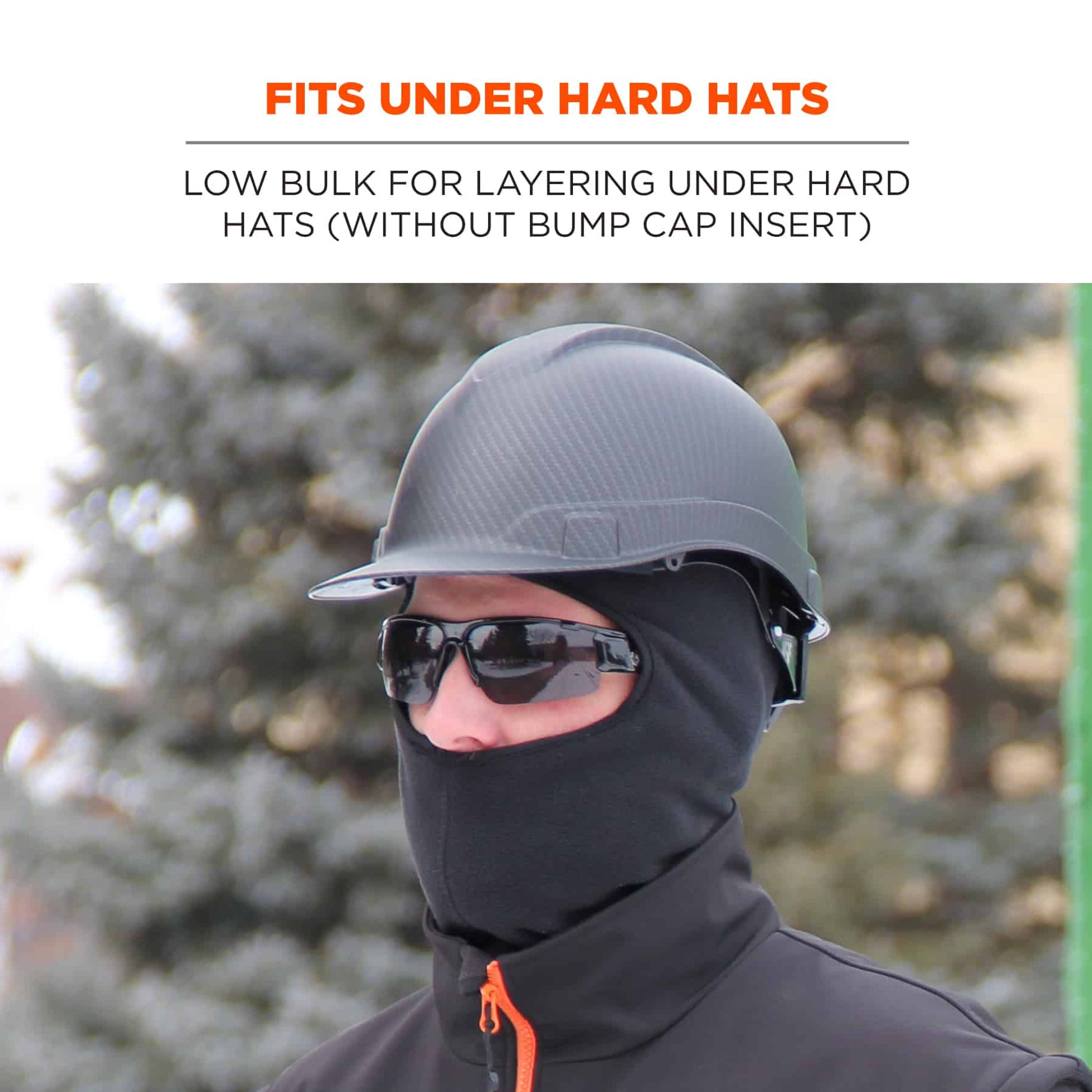 Ergodyne N-Ferno 6893ZI Zippered Balaclava Face Mask (Bump Cap Included)