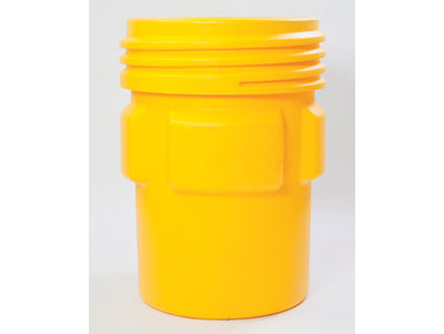 Justrite Overpack Poly Drum - 95 Gallon - Screw-on Lid - Yellow - 1690