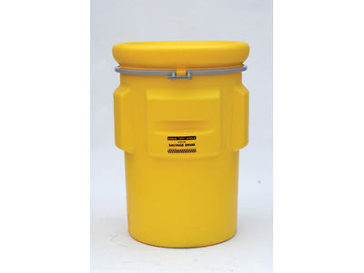 Justrite Salvage Poly Drum - 95 Gallon - Metal Bolt Ring - Yellow - 1695