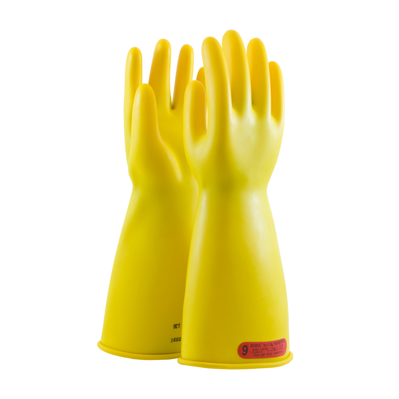 NOVAX Insulating Gloves Class 0 Rubber Glove w/Straight Cuff - 14" - Yellow - 1/PR - 170-0-14