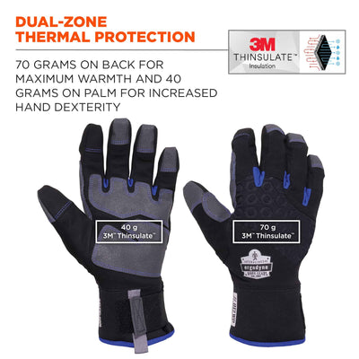 Ergodyne ProFlex 817WP Thermal Waterproof Winter Work Gloves - Reinforced Palms