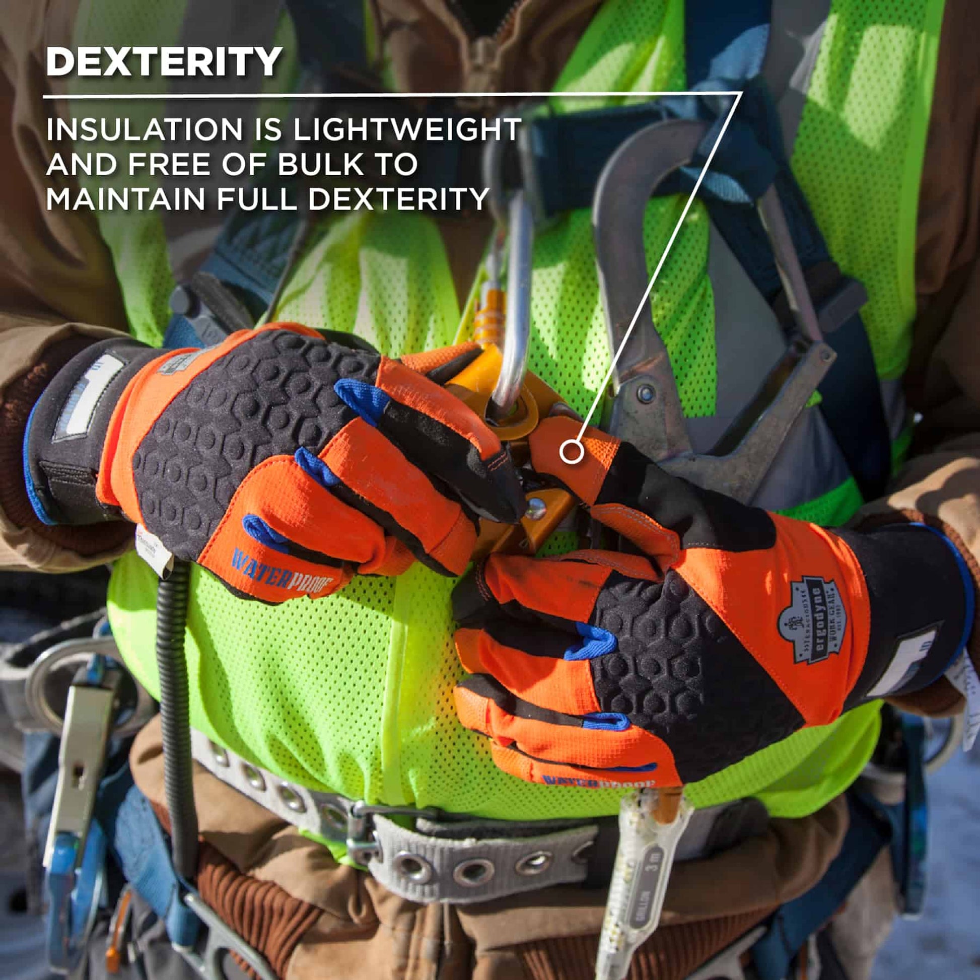 Ergodyne ProFlex 818WP Thermal Waterproof Winter Work Gloves - Orange