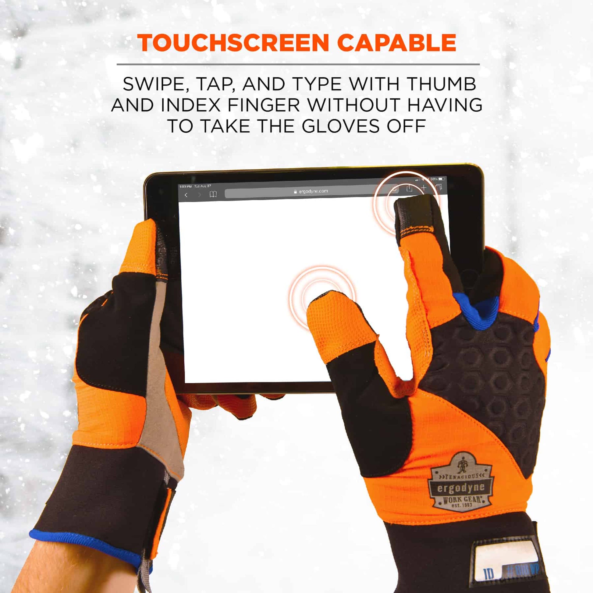 Ergodyne ProFlex 818WP Thermal Waterproof Winter Work Gloves - Orange