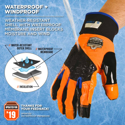 Ergodyne ProFlex 818WP Thermal Waterproof Winter Work Gloves - Orange