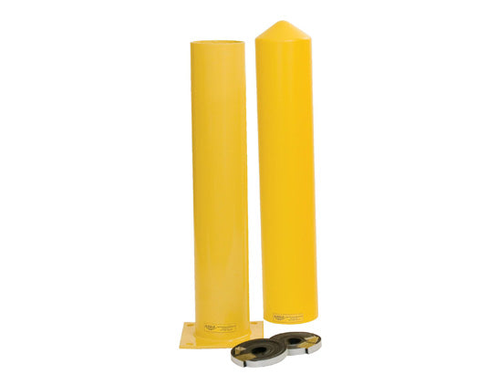 Eagle Bollard Post and Sleeve Combo - 4" Bollard - 5" Sleeve - 36" High - with Installation Kit - Yellow - 1743PS