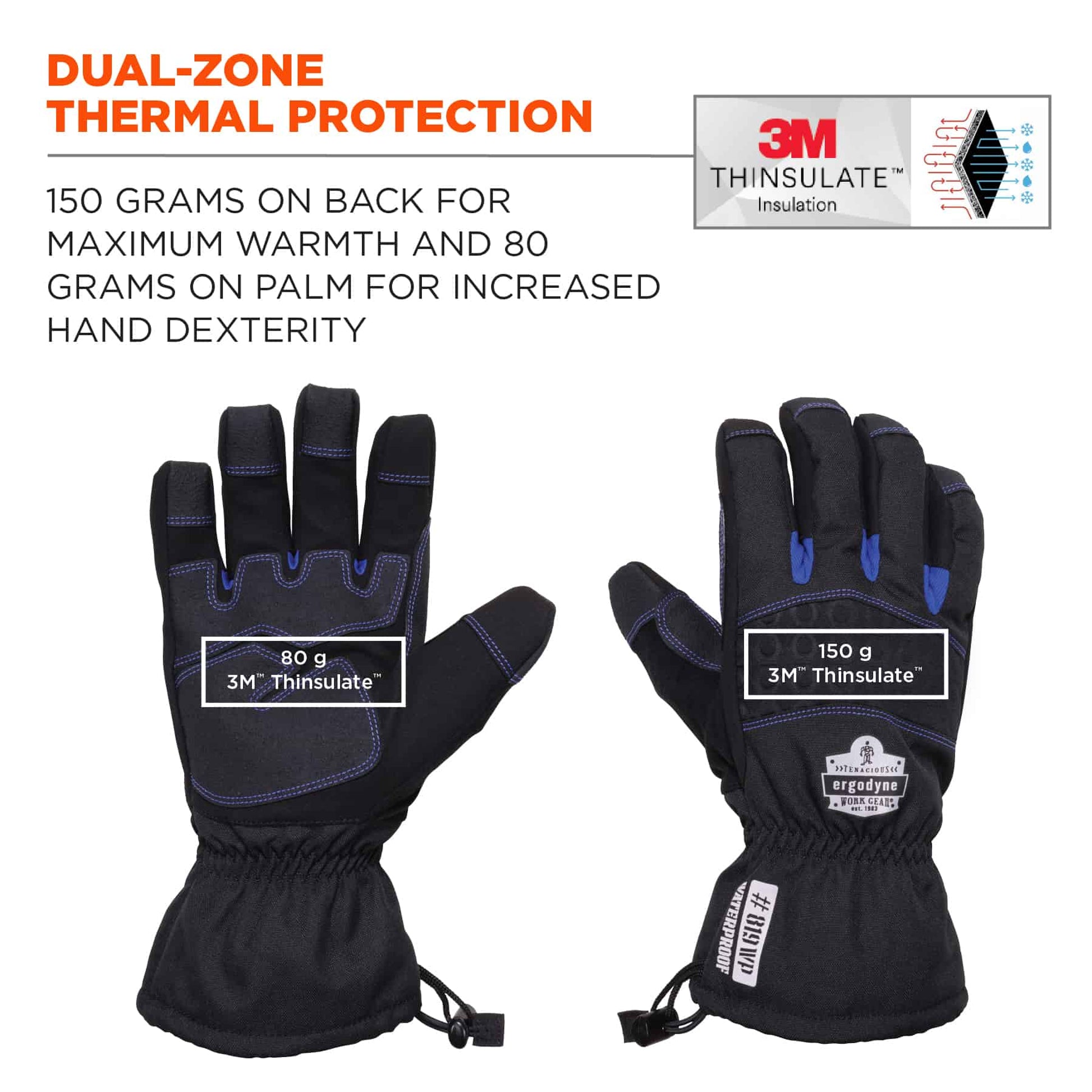 Ergodyne ProFlex 819WP Extreme Thermal Waterproof Winter Work Gloves