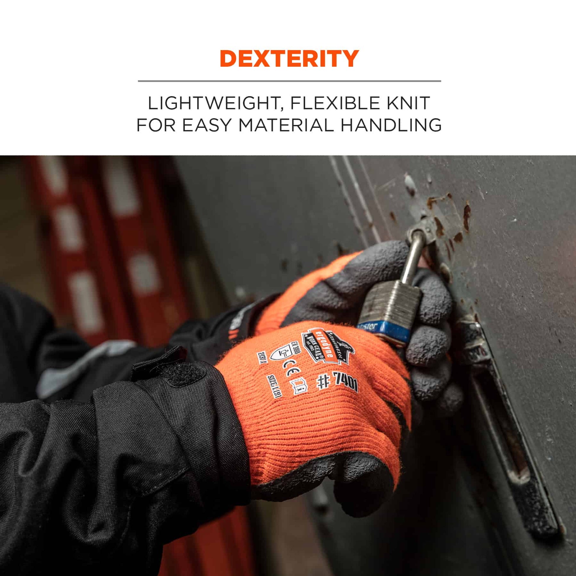 Ergodyne ProFlex 7401 Coated Lightweight Winter Work Gloves - Orange