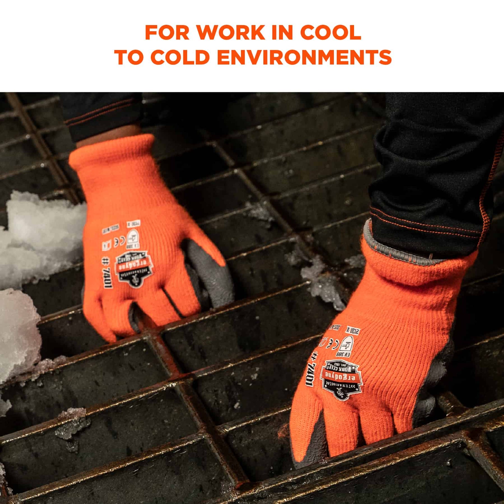 Ergodyne ProFlex 7401 Coated Lightweight Winter Work Gloves - Orange