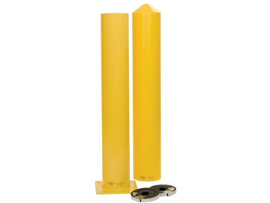 Eagle Bollard Post and Sleeve Combo - 6" Bollard - 7" Sleeve - 42" High - with Installation Kit - Yellow - 1764PS