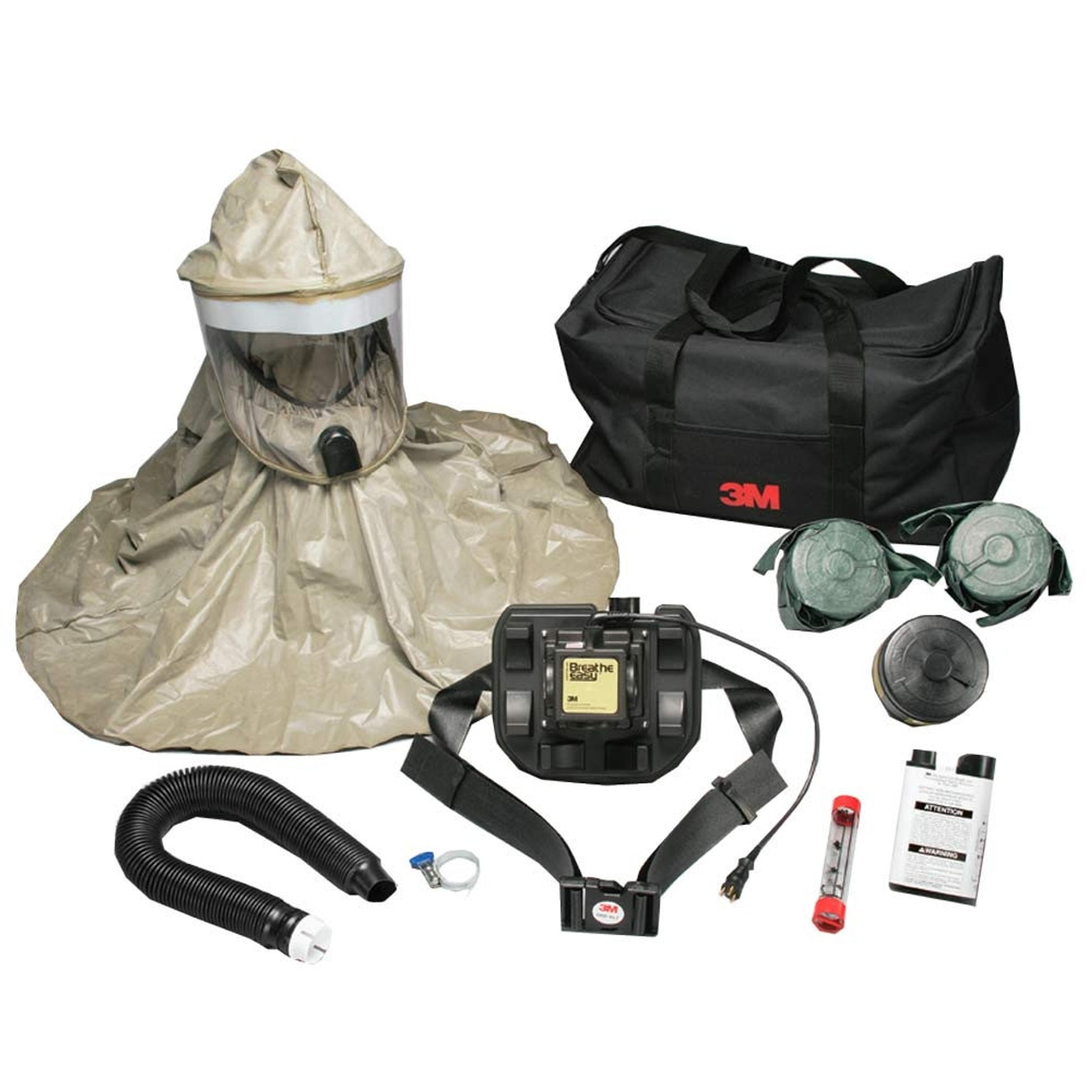 The 3M RBE-L10 CBRN First Responder Hooded PAPR hood powered air purifying respirator system helps provide respiratory protection to first responders, law enforcement, military and health care professionals needing protection from or responding to natural disasters or acts of terrorism.