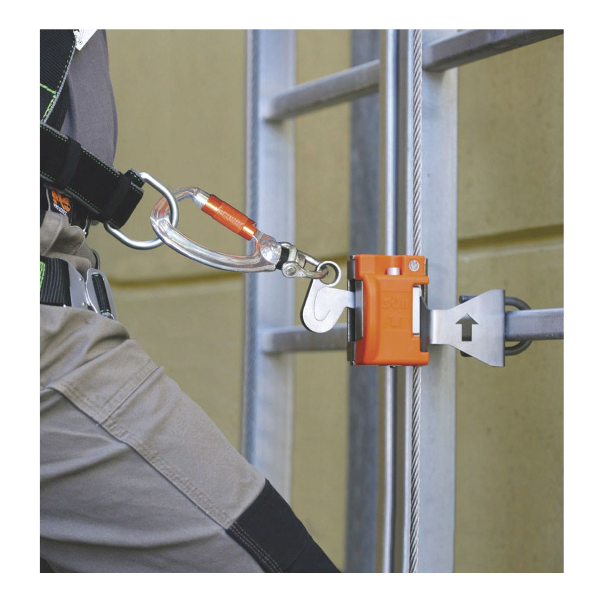 Miller Vi-Go 40-ft Ladder Climbing Safety System with Automatic Pass-Through (Cable) - VG/40FT
