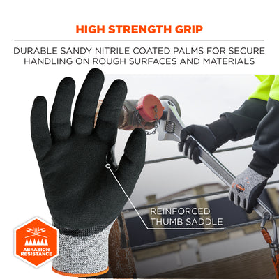 Ergodyne ProFlex 7031 Nitrile Coated Cut-Resistant Gloves - ANSI/ISEA 105-2016 A3, EN388: 4X42C, 13g, Extra Strength - Gray - 144-pair