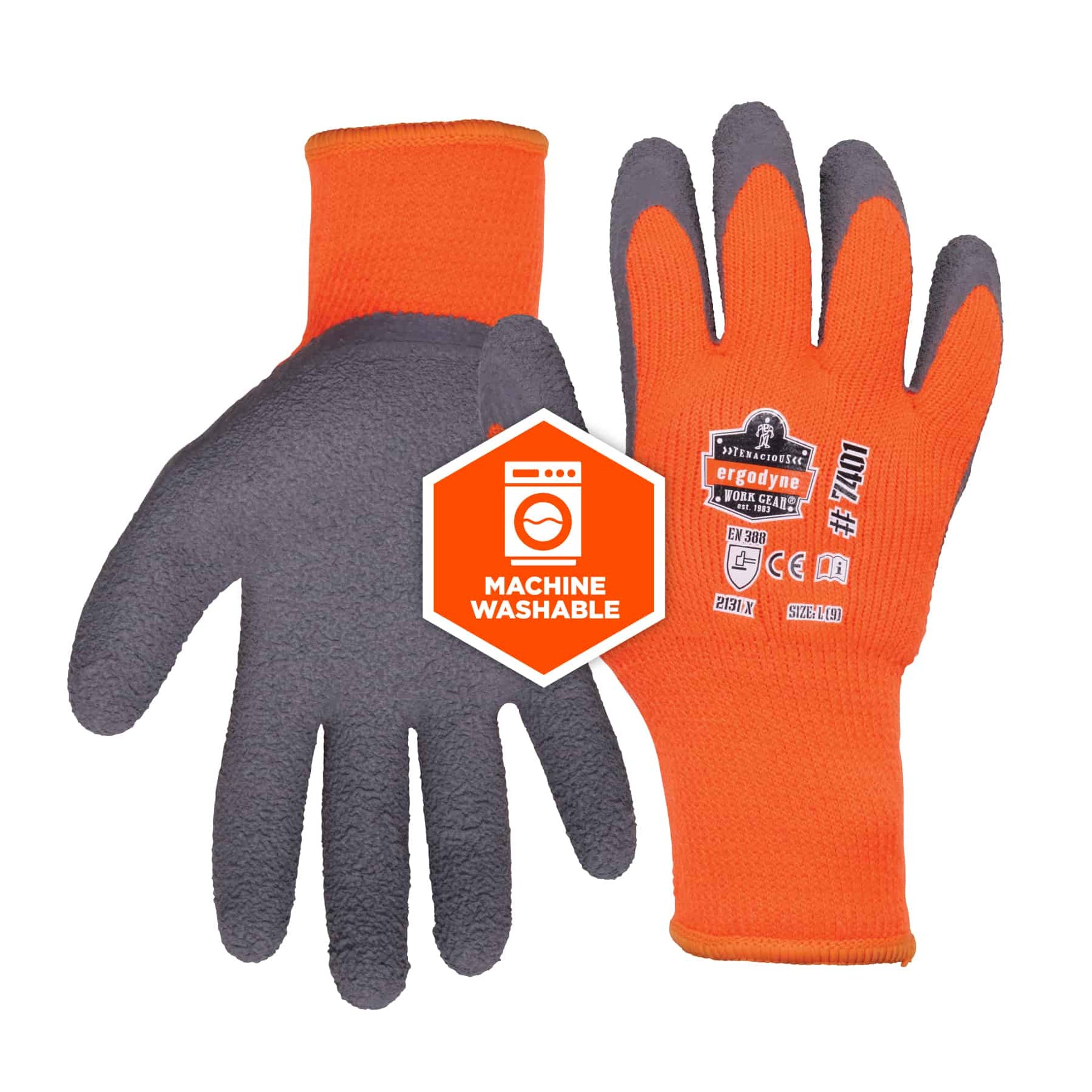 Ergodyne ProFlex 7401 Coated Lightweight Winter Work Gloves - Orange - 144-pair