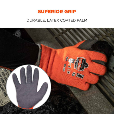 Ergodyne ProFlex 7401 Coated Lightweight Winter Work Gloves - Orange - 144-pair