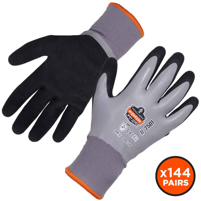 Ergodyne ProFlex 7501 Coated Waterproof Winter Work Gloves - Gray - 144-pair