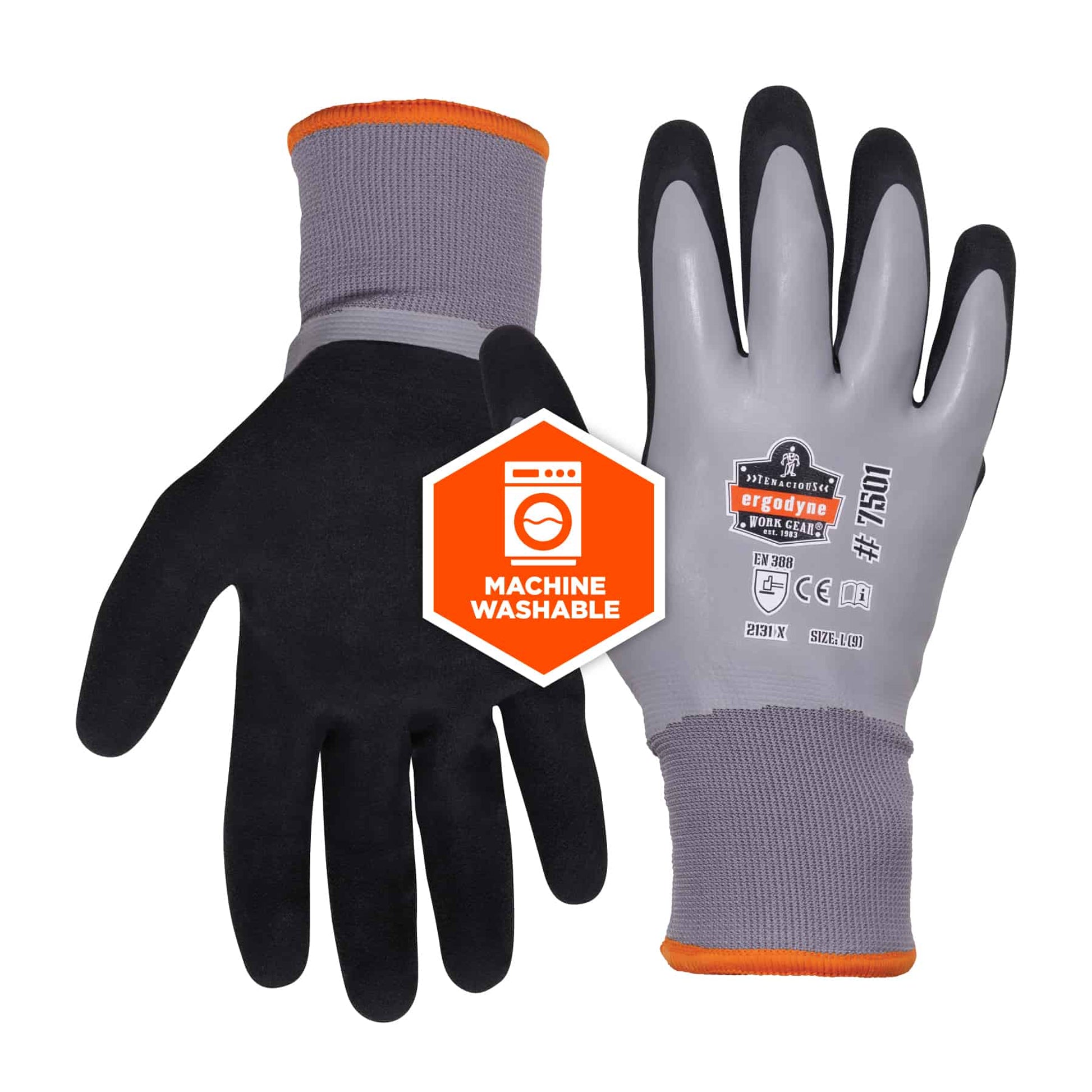 Ergodyne ProFlex 7501 Coated Waterproof Winter Work Gloves - Gray - 144-pair