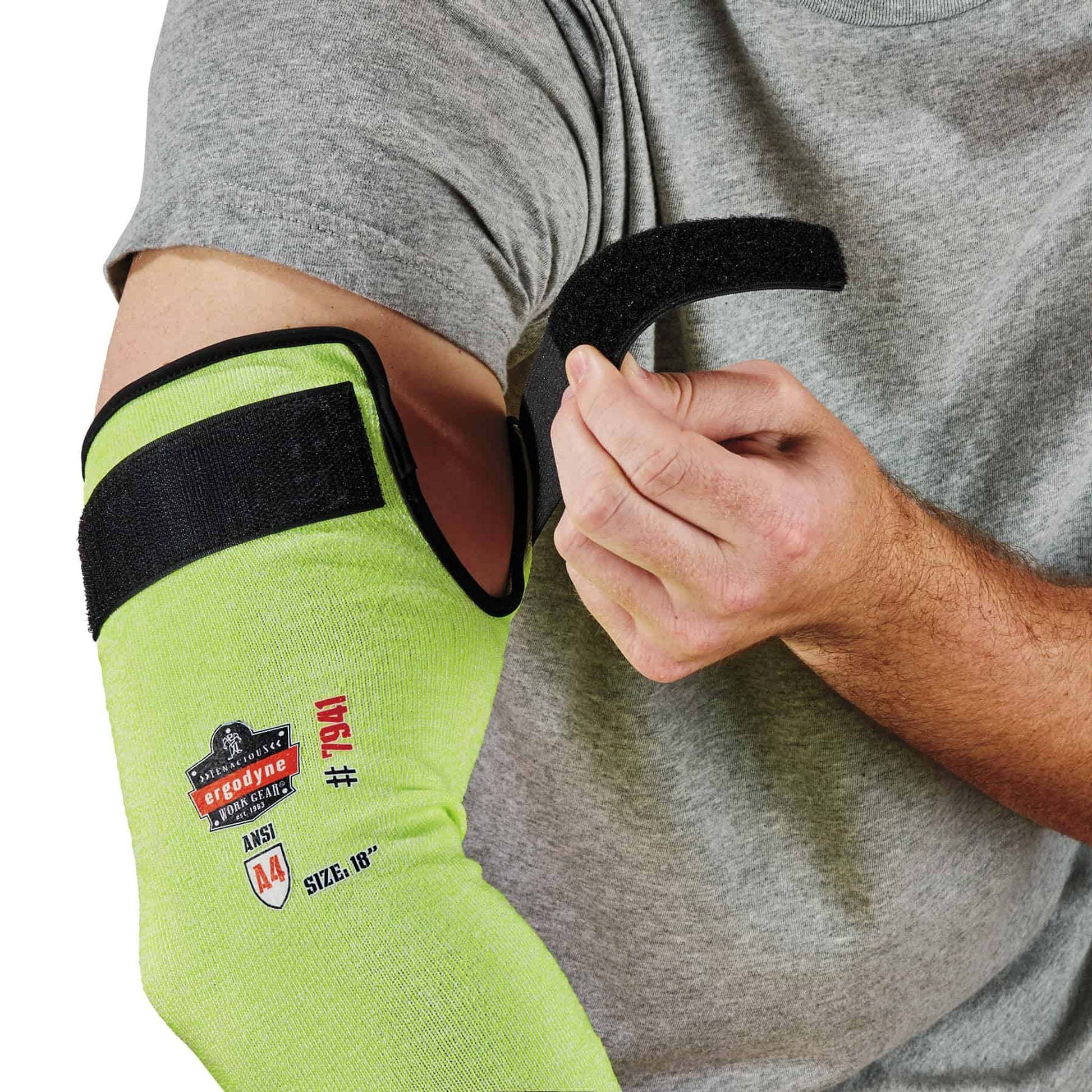 Ergodyne ProFlex 7941-PR Cut-Resistant Protective Arm Sleeve - ANSI/ISEA 105-2016 A4, EN388: 3X4XD, Moisture-Wicking - Lime - 18 in - 1-pair