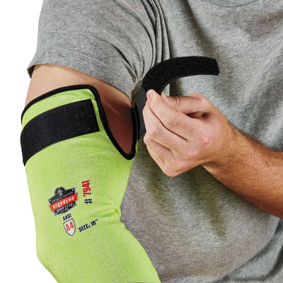 Ergodyne ProFlex 7941-PR Cut-Resistant Protective Arm Sleeve - ANSI/ISEA 105-2016 A4, EN388: 3X4XD, Moisture-Wicking - Lime - 18 in - 1-pair