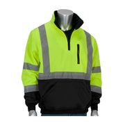 PIP Class 3 Quarter Zip Pullover Lime Green with Black Bottom 323-1330B
