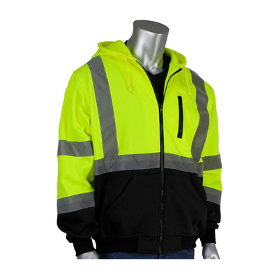 PIP Class 3 Full Zip Hooded Sweatshirt with Black Bottom 323-1370B