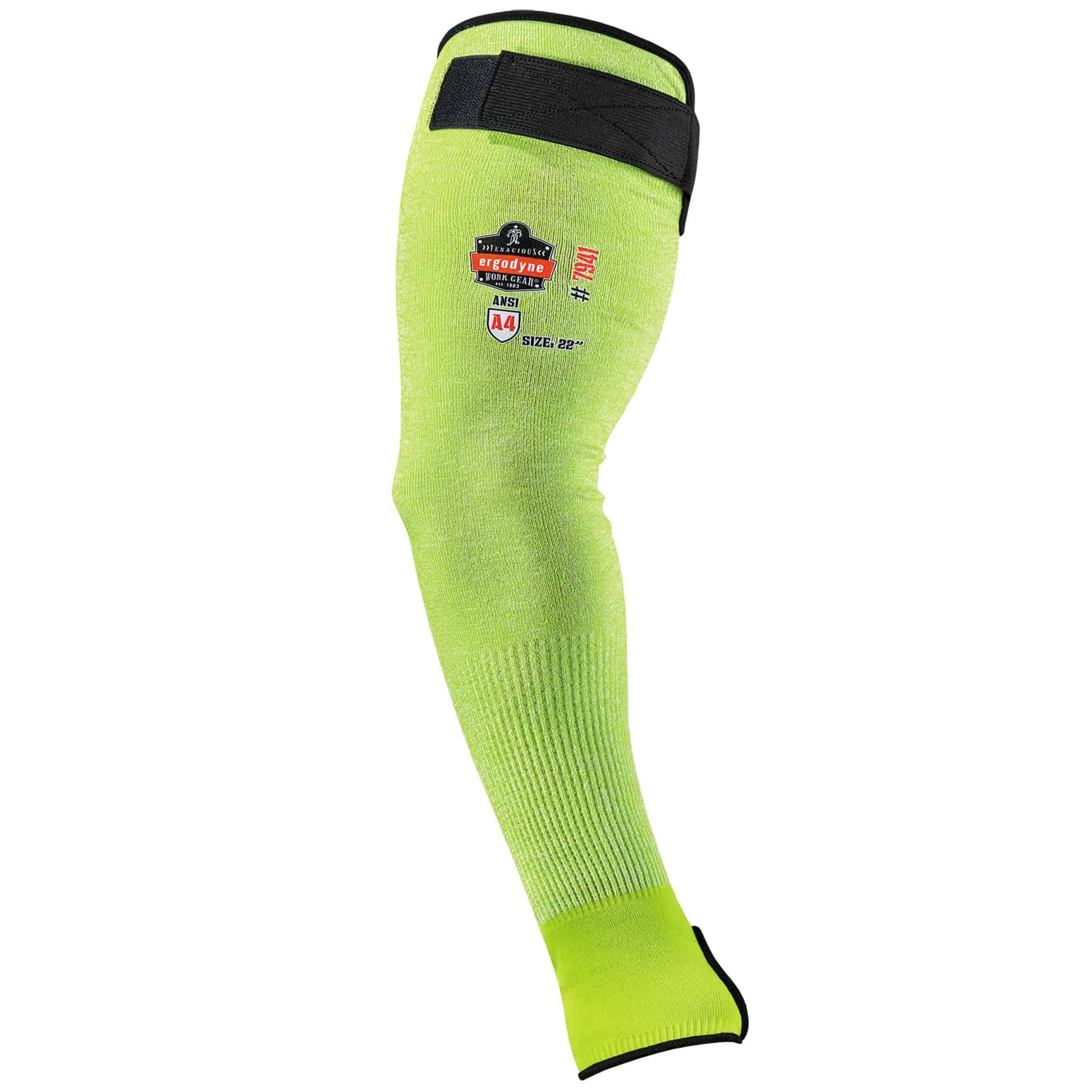 Ergodyne ProFlex 7941-PR Cut-Resistant Protective Arm Sleeve - ANSI/ISEA 105-2016 A4, EN388: 3X4XD, Moisture-Wicking - Lime - 22 in - 1-pair