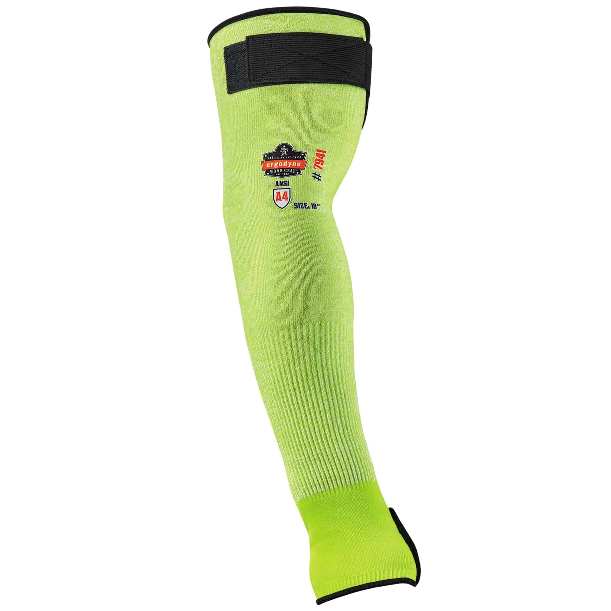Ergodyne ProFlex 7941-PR Cut-Resistant Protective Arm Sleeve - ANSI/ISEA 105-2016 A4, EN388: 3X4XD, Moisture-Wicking - Lime - 18 in - 144-pair
